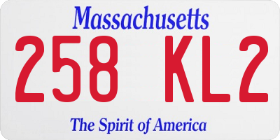 MA license plate 258KL2