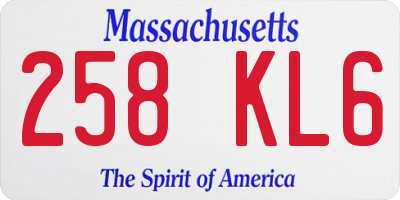 MA license plate 258KL6