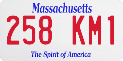 MA license plate 258KM1