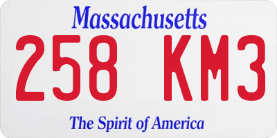 MA license plate 258KM3