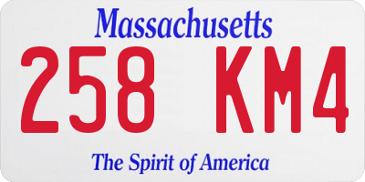 MA license plate 258KM4