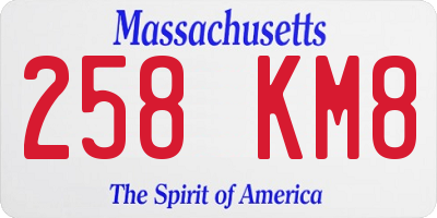 MA license plate 258KM8