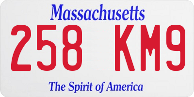 MA license plate 258KM9