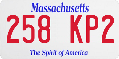 MA license plate 258KP2