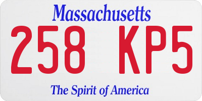 MA license plate 258KP5