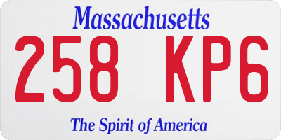 MA license plate 258KP6