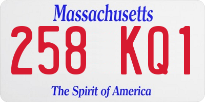 MA license plate 258KQ1