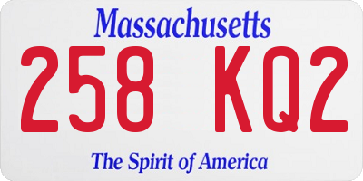 MA license plate 258KQ2