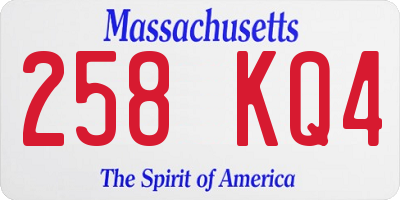 MA license plate 258KQ4