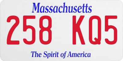 MA license plate 258KQ5