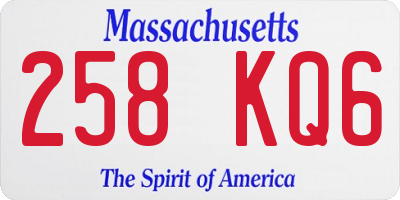 MA license plate 258KQ6