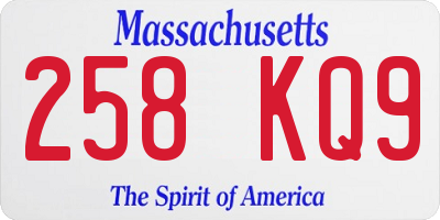 MA license plate 258KQ9