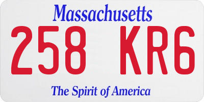 MA license plate 258KR6