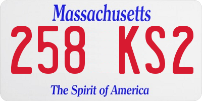 MA license plate 258KS2