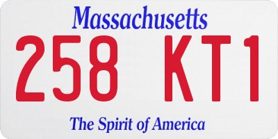 MA license plate 258KT1