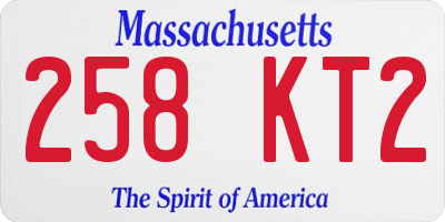 MA license plate 258KT2