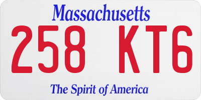 MA license plate 258KT6
