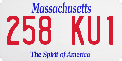 MA license plate 258KU1