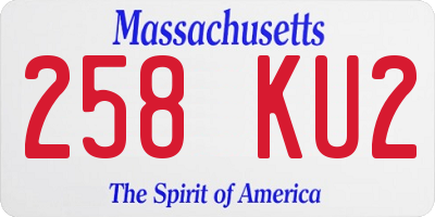 MA license plate 258KU2