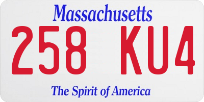 MA license plate 258KU4