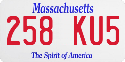 MA license plate 258KU5