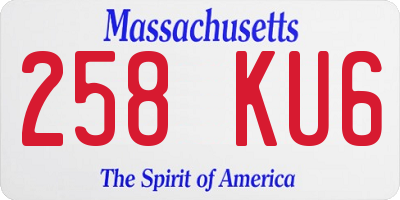 MA license plate 258KU6
