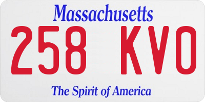 MA license plate 258KV0