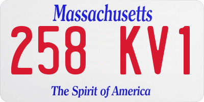 MA license plate 258KV1