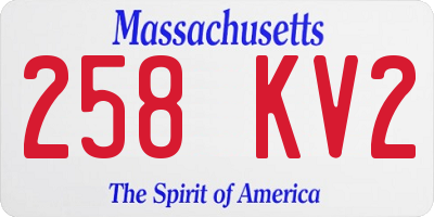 MA license plate 258KV2