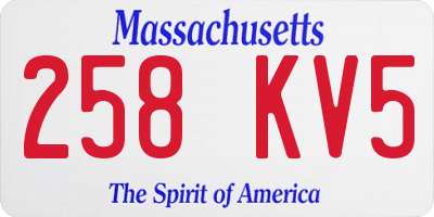 MA license plate 258KV5