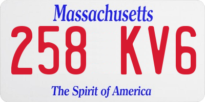 MA license plate 258KV6
