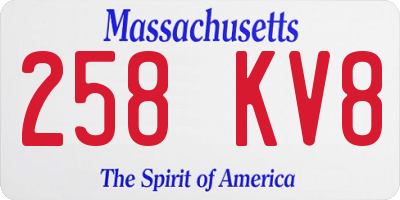 MA license plate 258KV8
