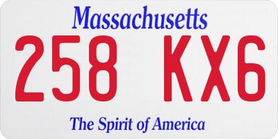 MA license plate 258KX6