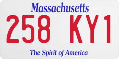 MA license plate 258KY1