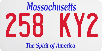 MA license plate 258KY2
