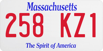 MA license plate 258KZ1