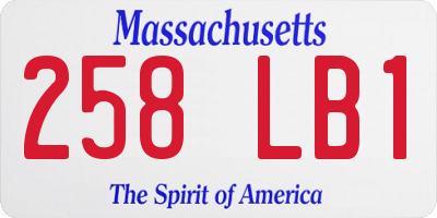 MA license plate 258LB1