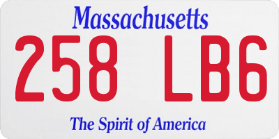MA license plate 258LB6