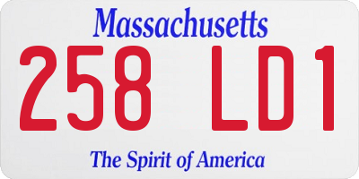 MA license plate 258LD1