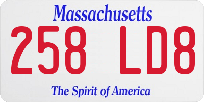 MA license plate 258LD8