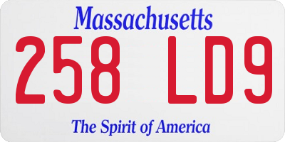 MA license plate 258LD9