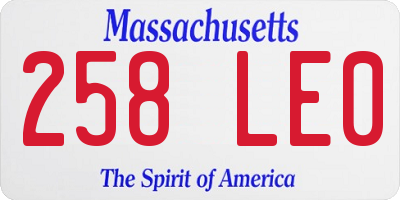 MA license plate 258LE0