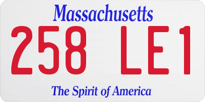 MA license plate 258LE1