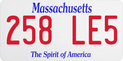 MA license plate 258LE5