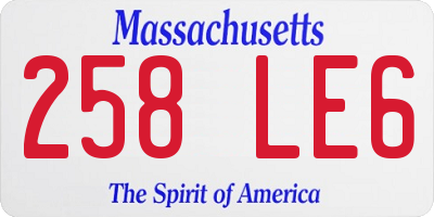 MA license plate 258LE6