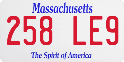 MA license plate 258LE9