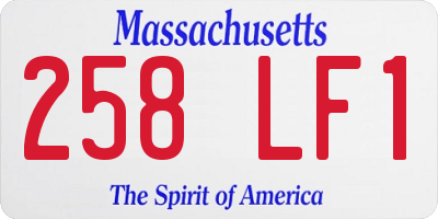 MA license plate 258LF1