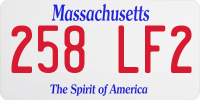 MA license plate 258LF2