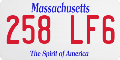 MA license plate 258LF6
