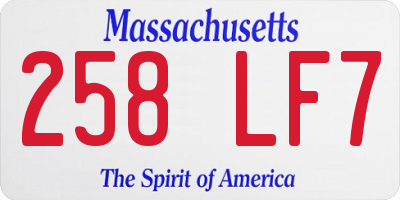 MA license plate 258LF7